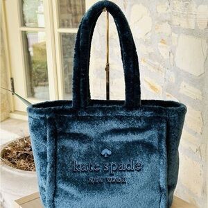 RETIRED Kate Spade Ella Faux Shearling Tote in PEACOCK